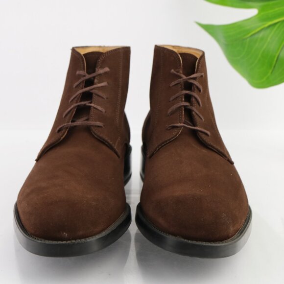 TODS Mens Chukka Boots Size 10 Brown Suede Lace Up Plain Toe Comfy Dress Shoes - Picture 3 of 13